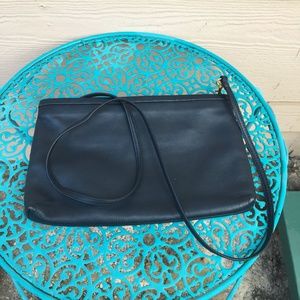 Nordstrom leather shoulder bag, Navy